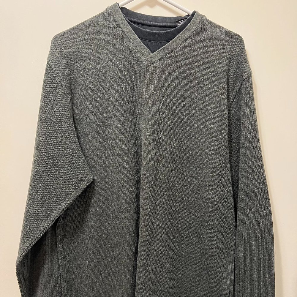 Haggar Brand Pullover Sweater Like New Grey -L-